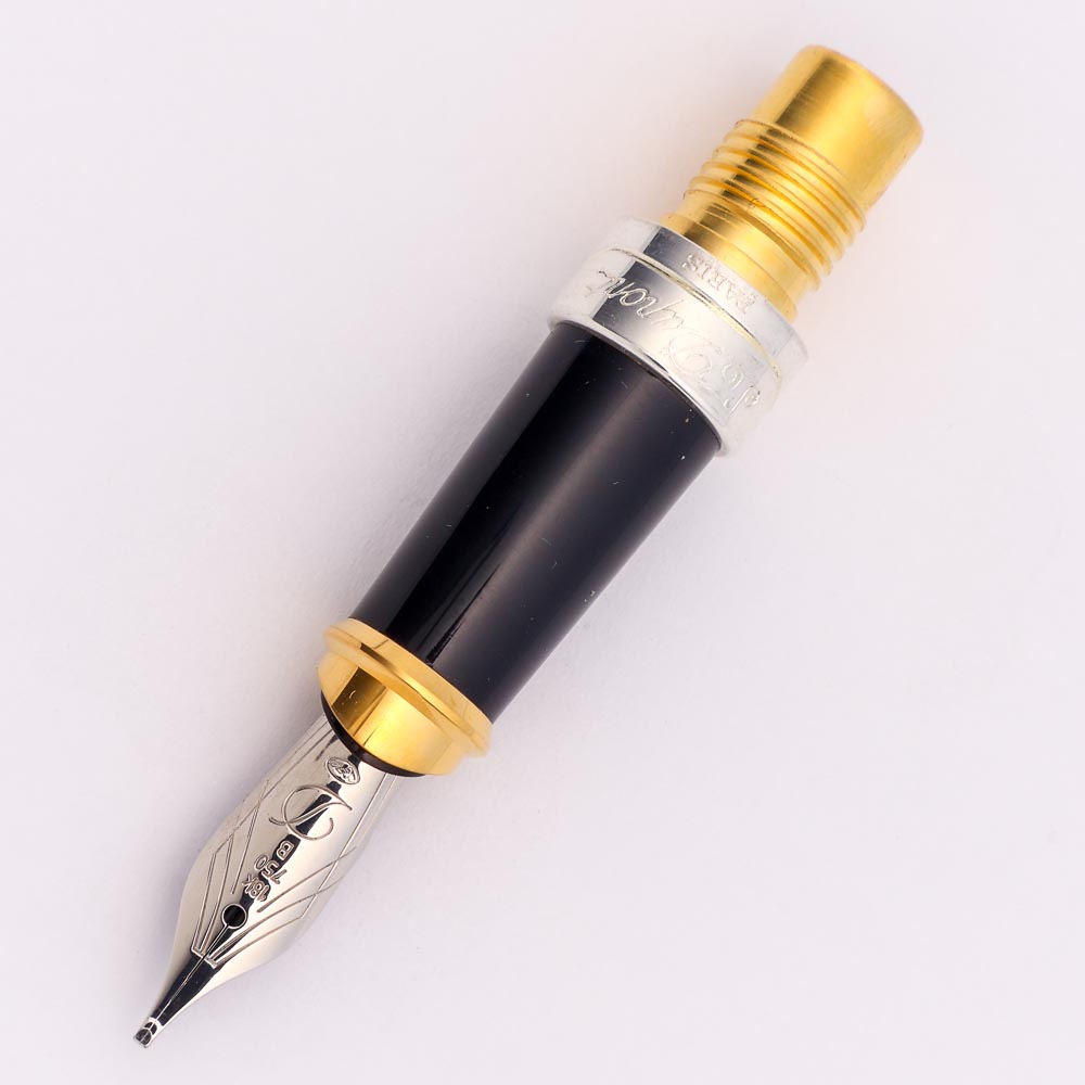 S T Dupont Olympio Large BROAD Nib - Two-Tone 18k, Gold Trim (Near